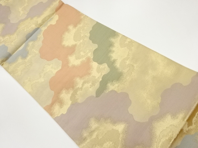 雲模様織出し袋帯